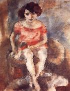 The woman wearing the red garment Jules Pascin